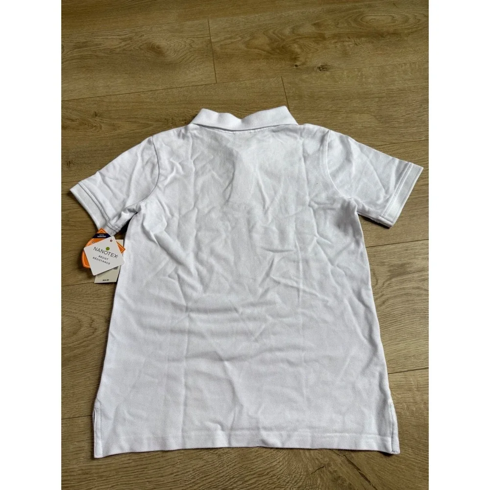 NWT Boys Kid Gymboree playproof uniforms nanotex short sleeve white polo‎ size 7